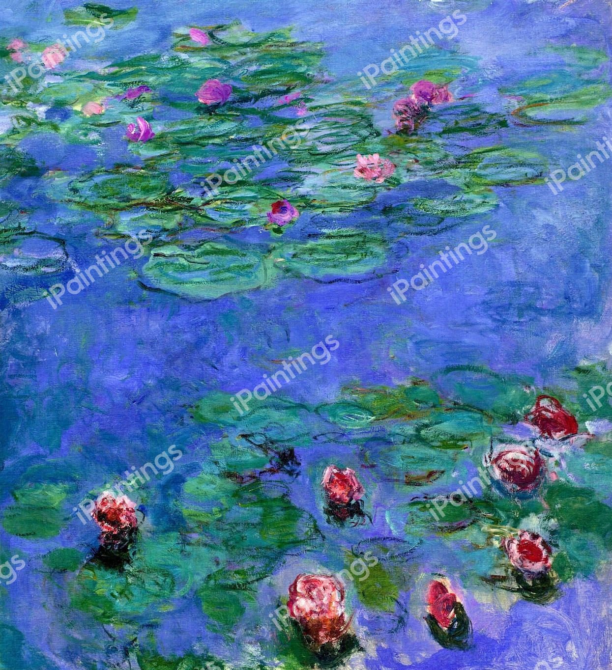 Water Lilies Red. The painting by Claude Monet