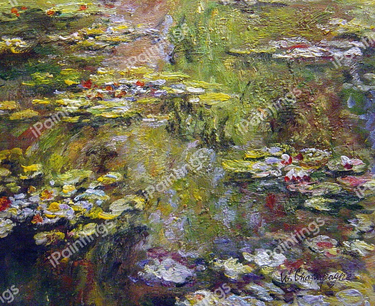 Water-Lily Pond. The painting by Claude Monet