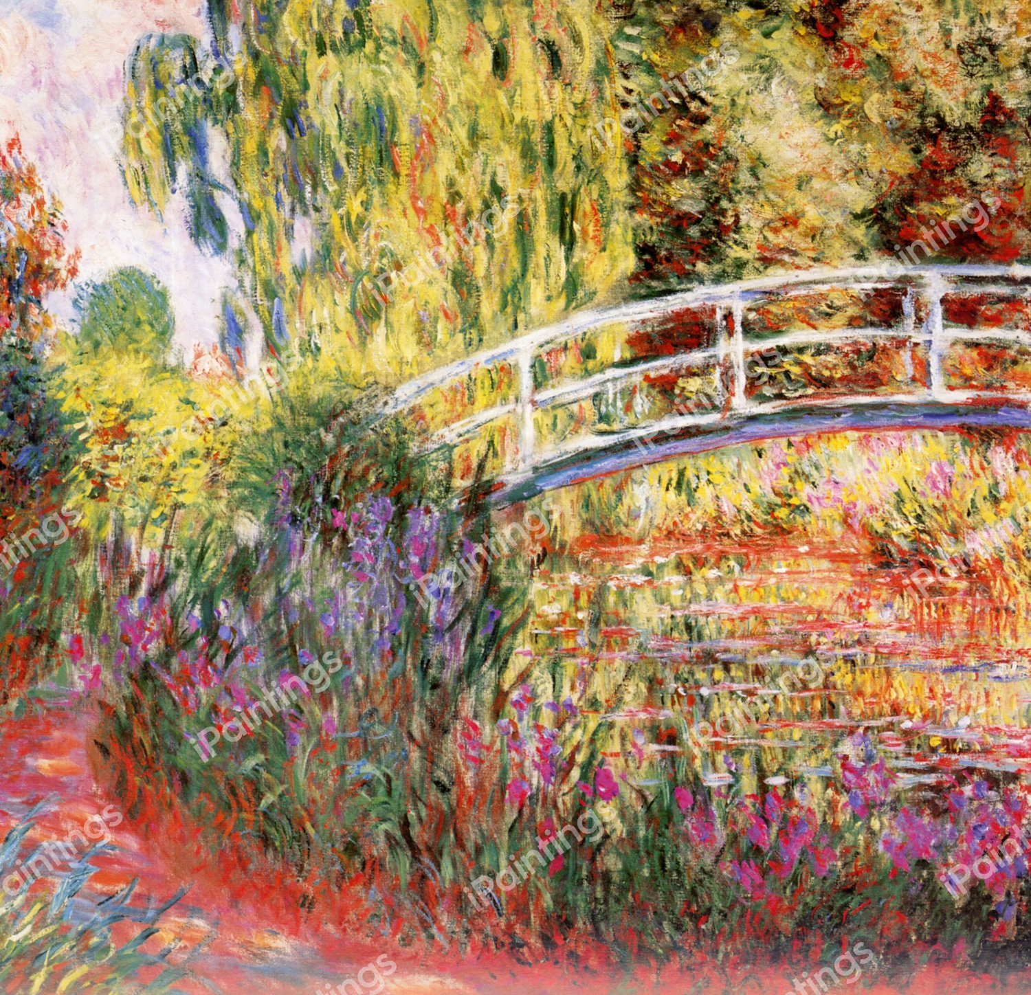 Water Lily Pond. The painting by Claude Monet