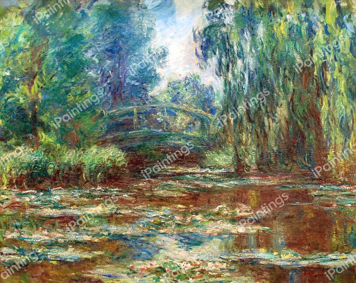 Water Lily Pond. The painting by Claude Monet