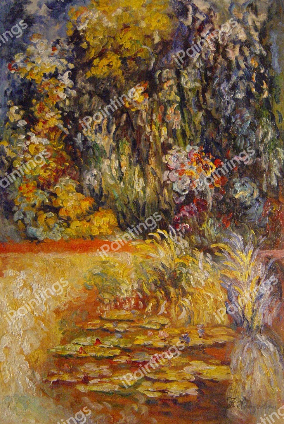 Water Lily Pond. The painting by Claude Monet