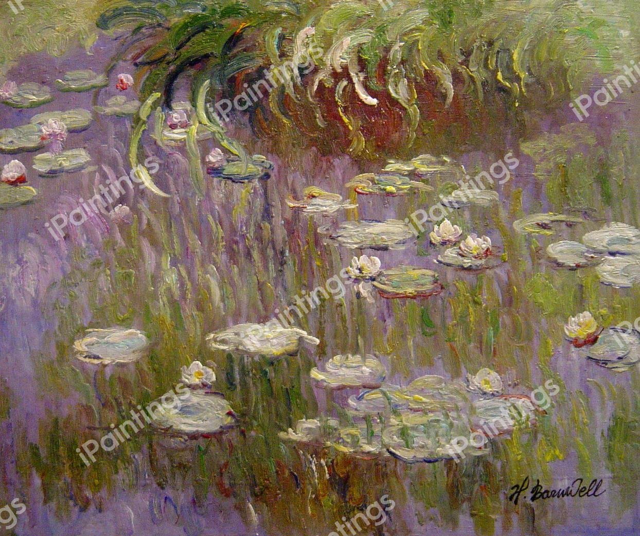 Waterlilies At Midday. The painting by Claude Monet