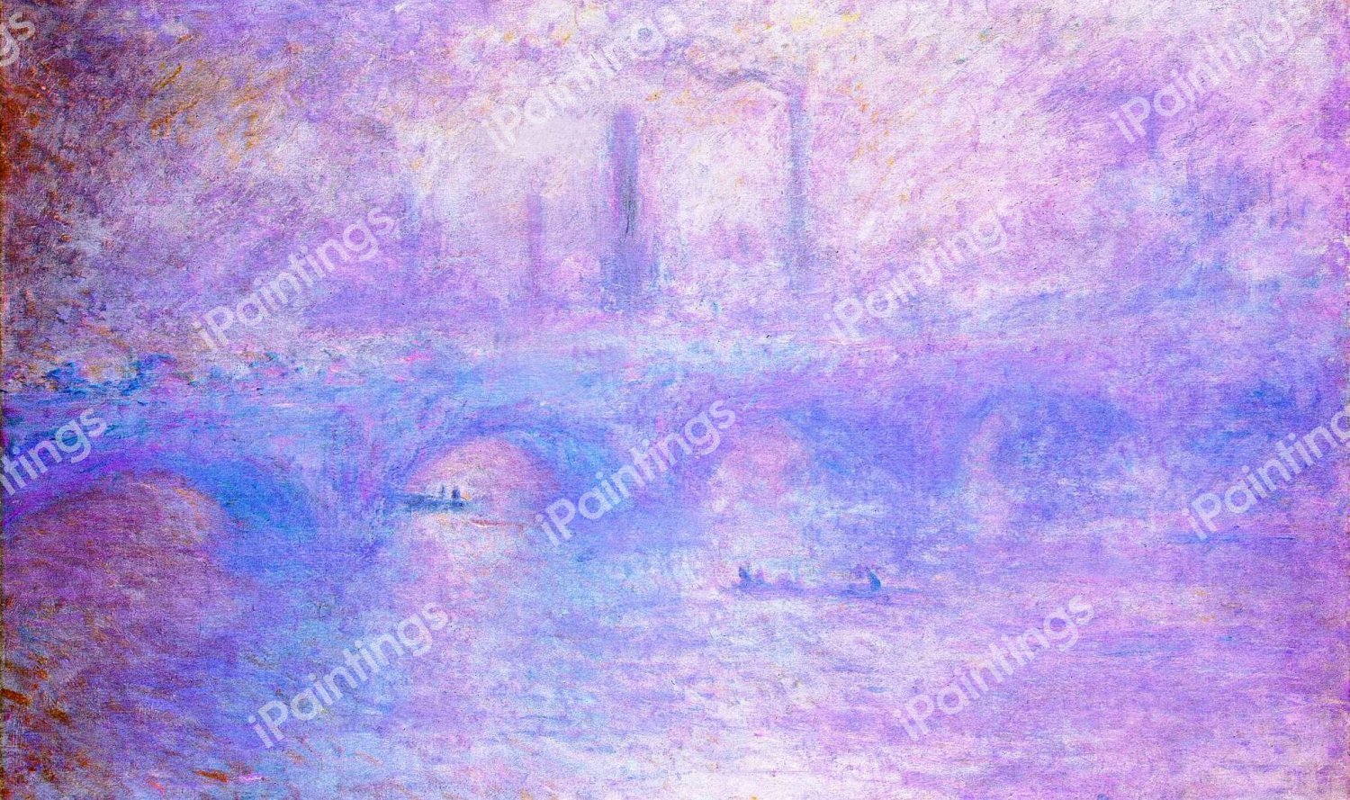 Waterloo Bridge, Fog. The painting by Claude Monet