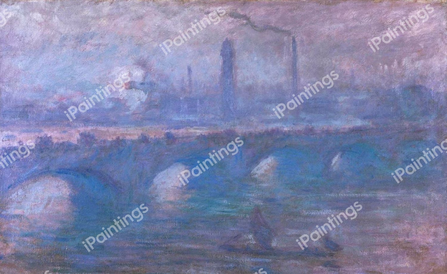 Waterloo Bridge, Misty Morning. The painting by Claude Monet