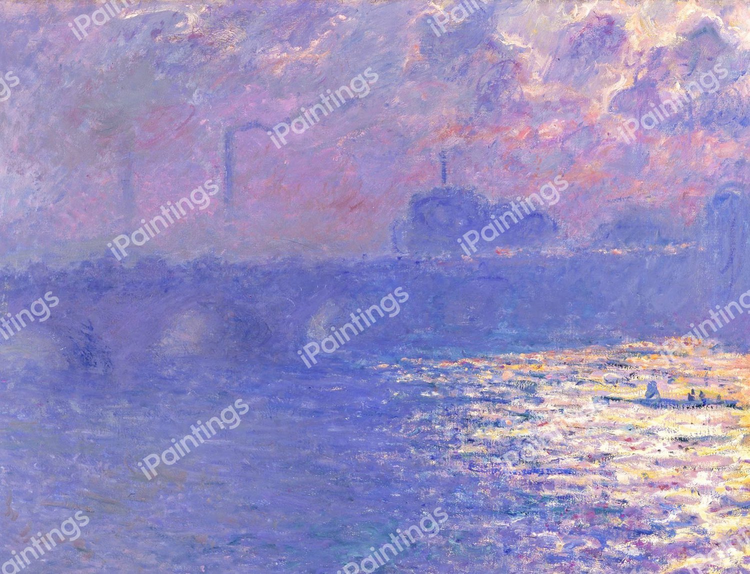 Waterloo Bridge, Sunlight Effect. The painting by Claude Monet