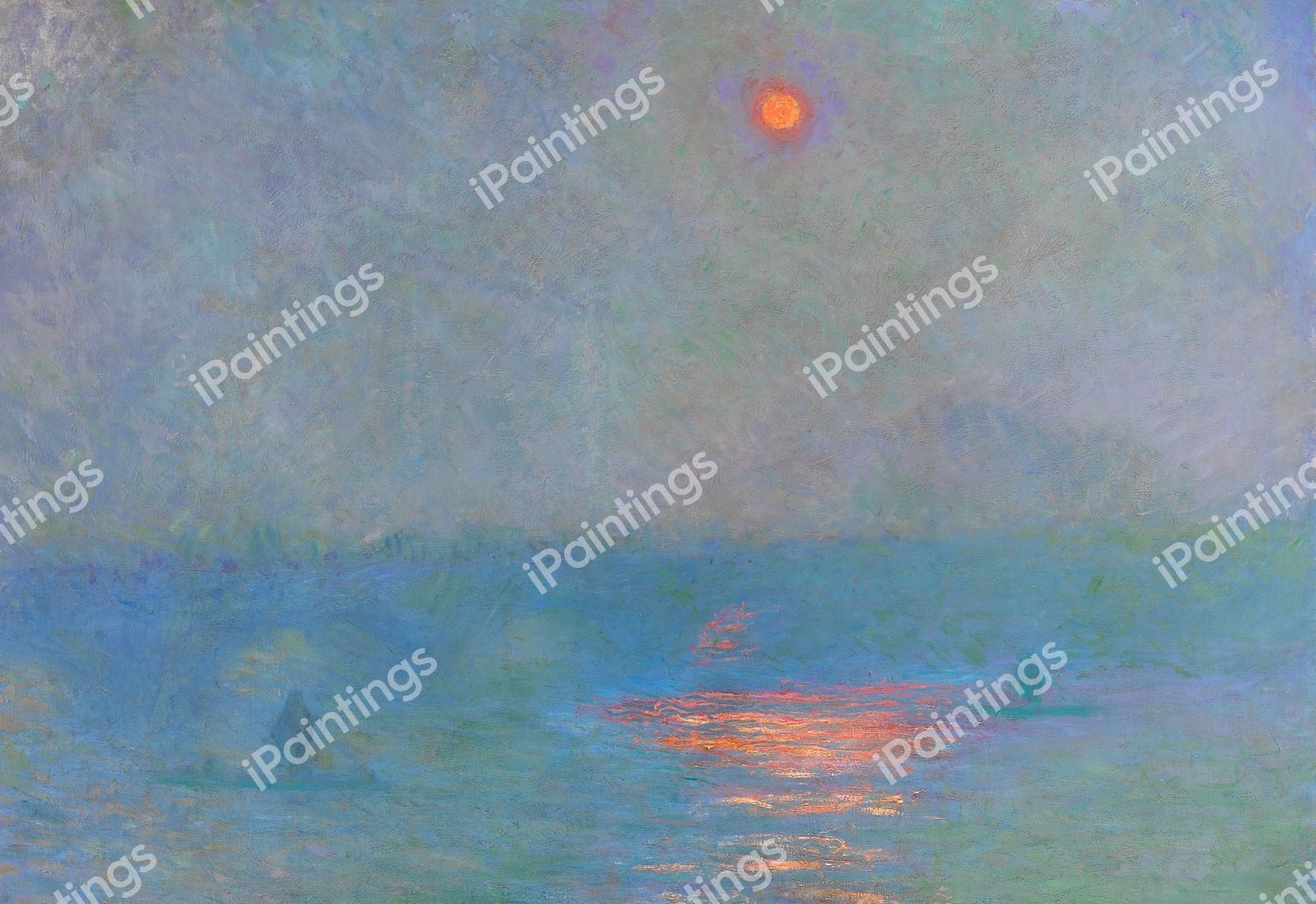 Waterloo Bridge, Sunlight in the Fog. The painting by Claude Monet