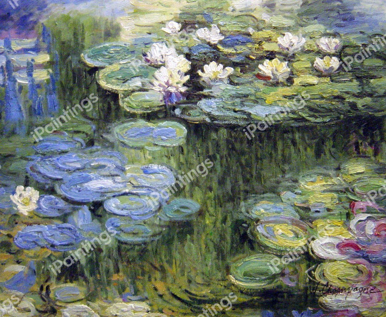 White And Purple Water Lilies. The painting by Claude Monet