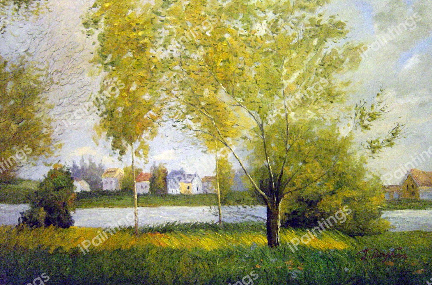 Willows Of Vetheuil. The painting by Claude Monet