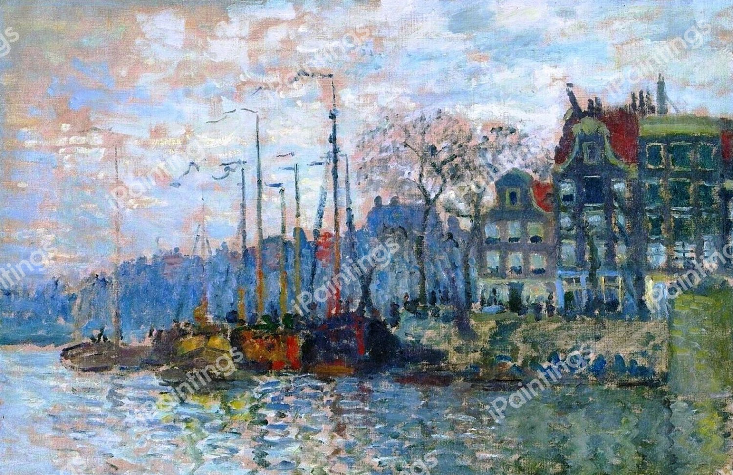 Zaandam, the Dike. The painting by Claude Monet