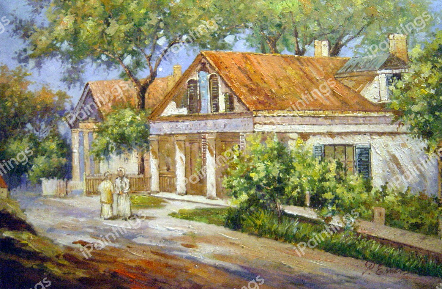 House In Martha&#39s Vineyard. The painting by Colin Campbell Cooper