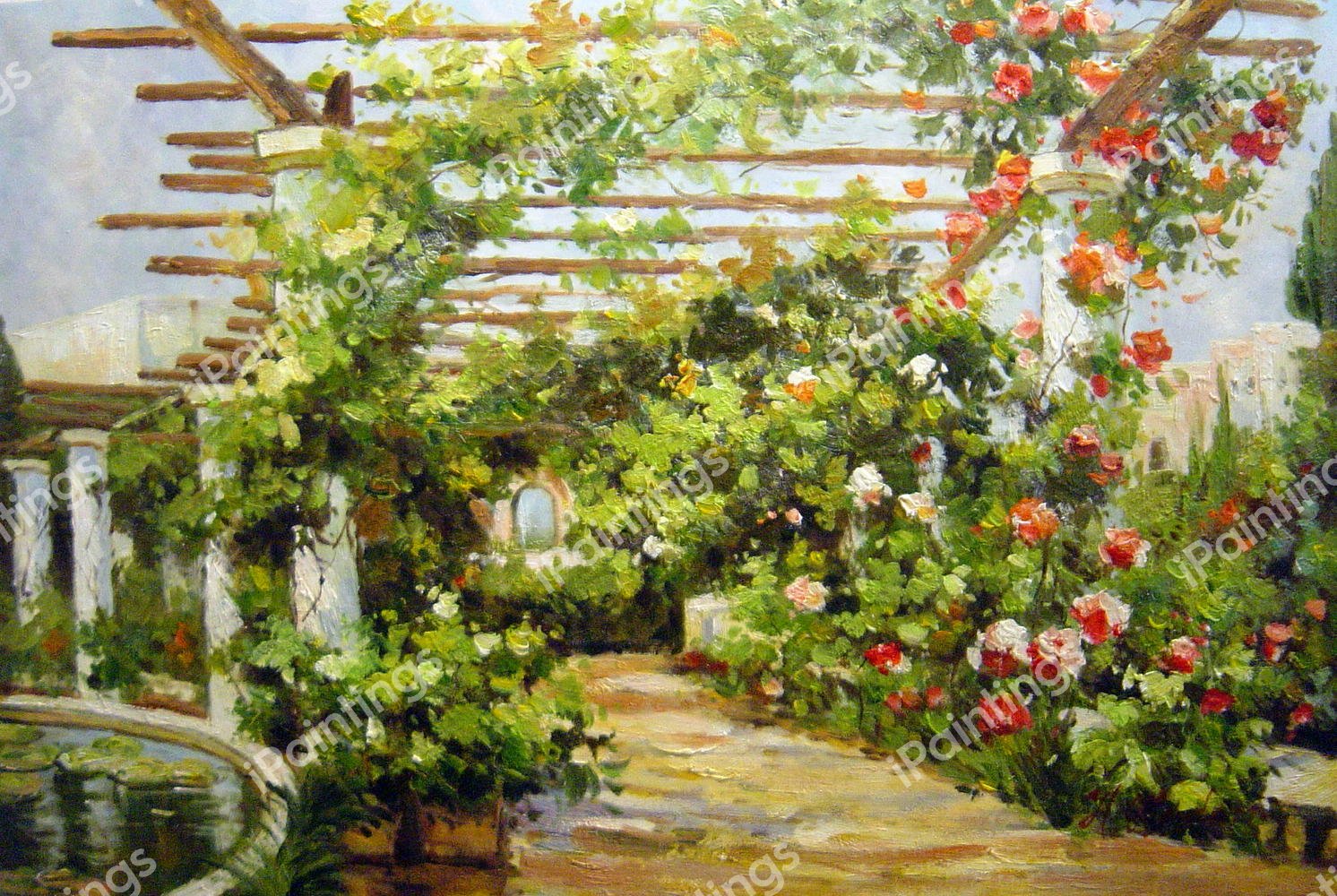 Summer Veranda. The painting by Colin Campbell Cooper