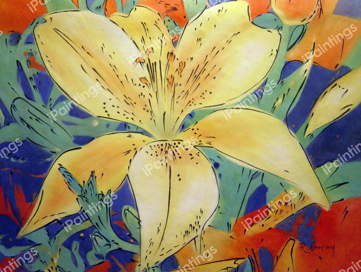 Colorful Flower Display. The painting by Our Originals