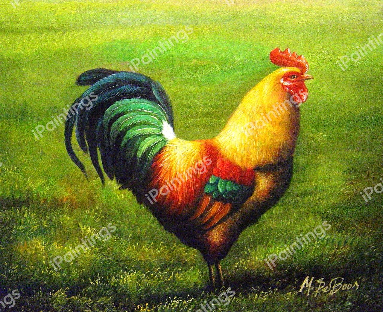 Colorful Rooster Painting by Our Originals Reproduction | iPaintings.com