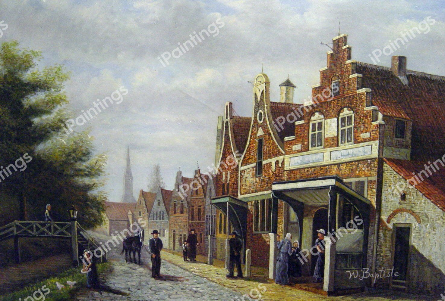 A Summer's View Of Makkum. The painting by Cornelis Springer