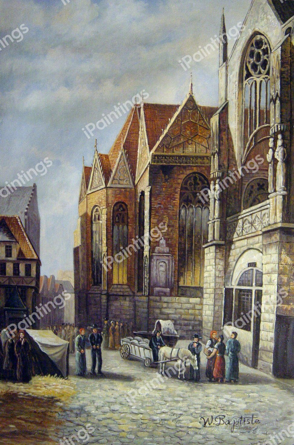 Market Square. The painting by Cornelis Springer