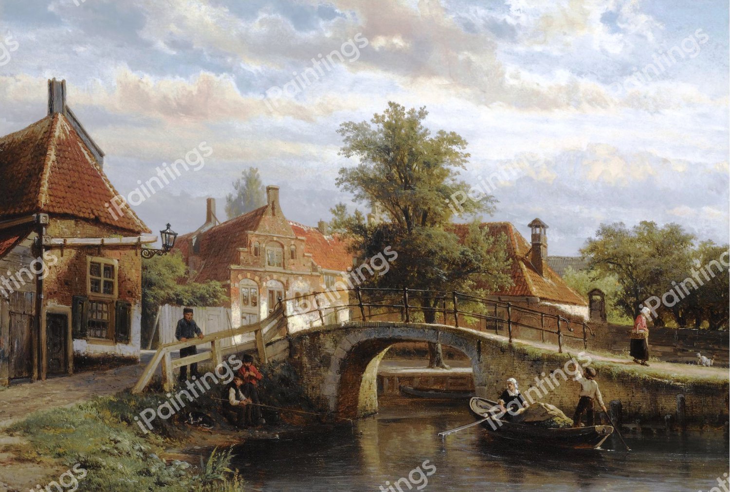 The View on the Staal-Everspjp, Enkhuizen. The painting by Cornelis Springer
