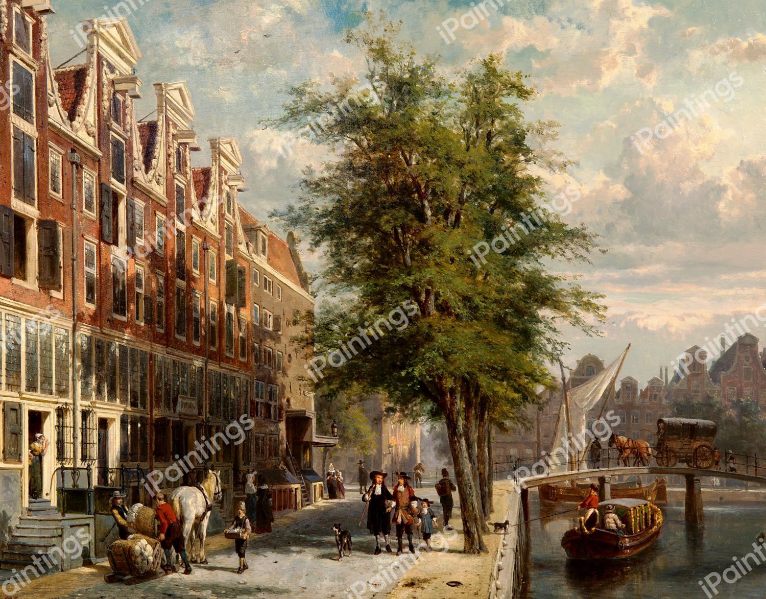 View of the Leyden Canal to the Lord Canal. The painting by Cornelis Springer