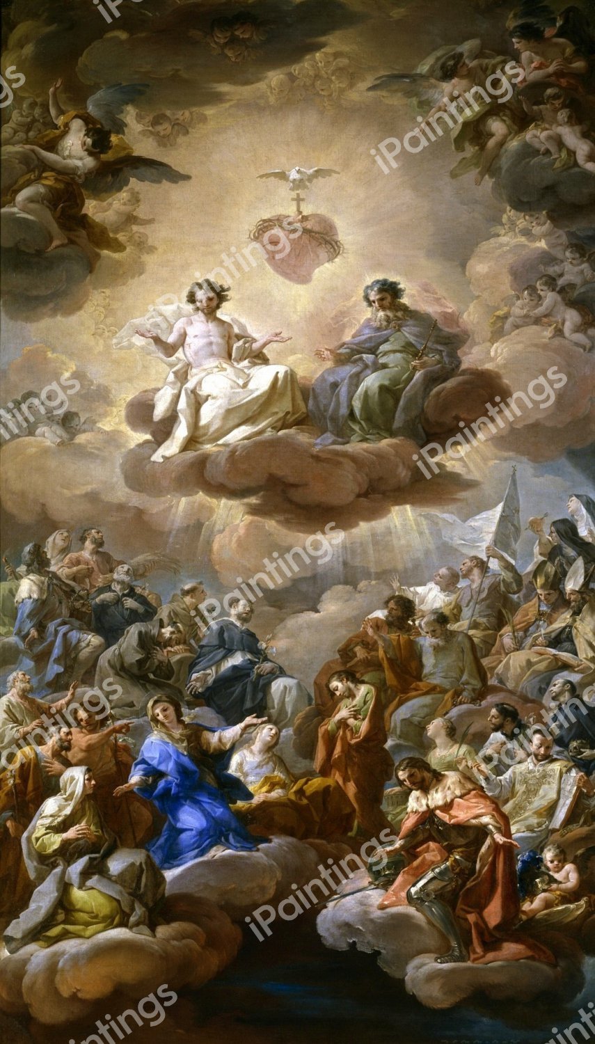The Holy Trinity Painting by Corrado Giaquinto Reproduction