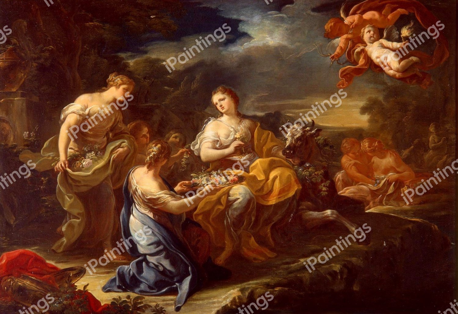 The Rape of Europa. The painting by Corrado Giaquinto