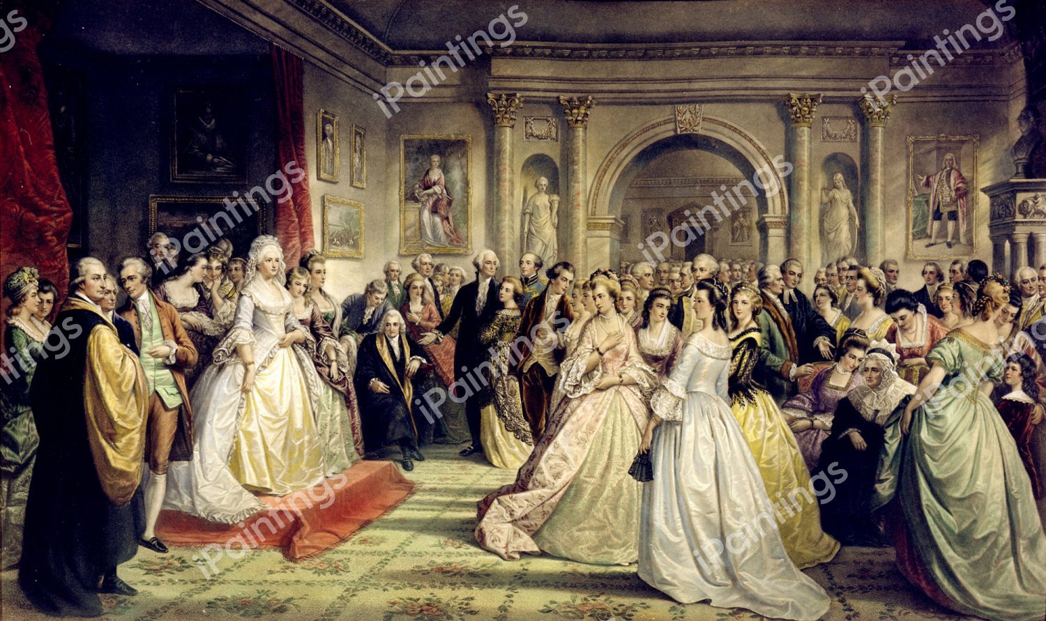 First Lady Martha Washington Arrives in the Capitol. The painting by Daniel Huntington