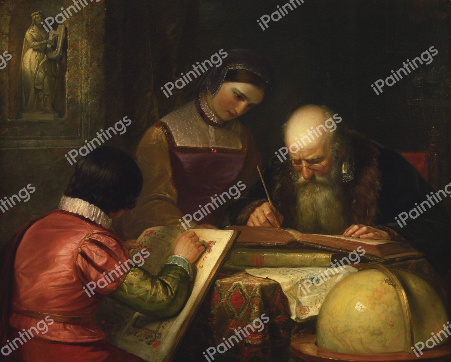 Master And Pupils. The painting by Daniel Huntington