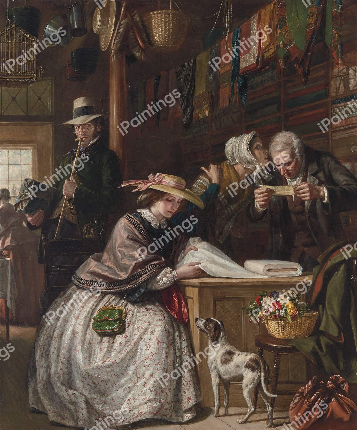 The Counterfeit Note. The painting by Daniel Huntington