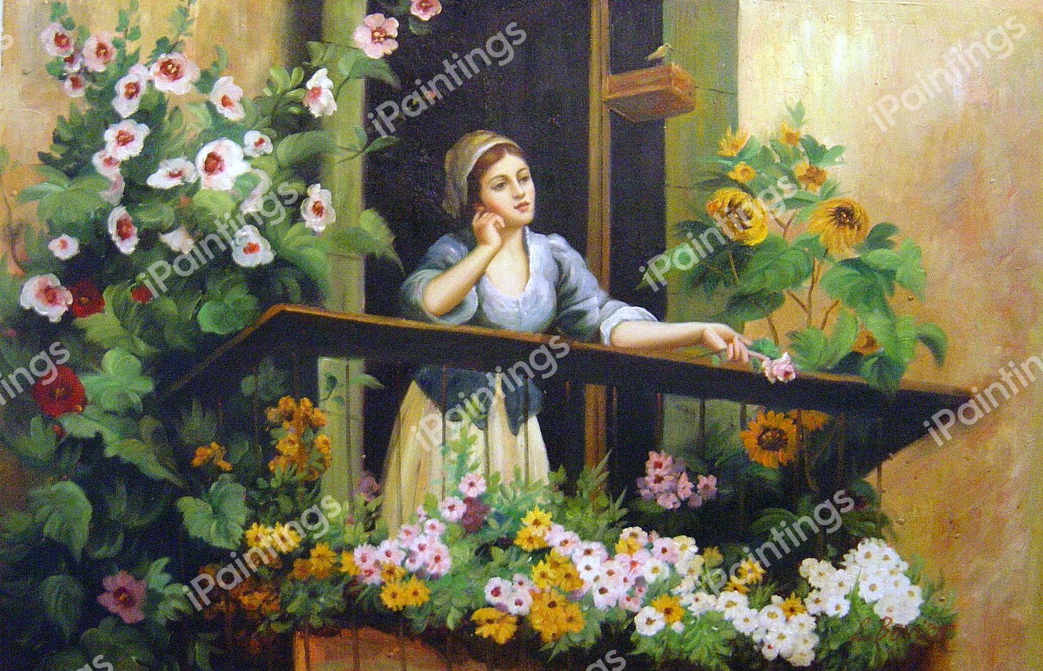 A Pensive Moment. The painting by Daniel Ridgway Knight