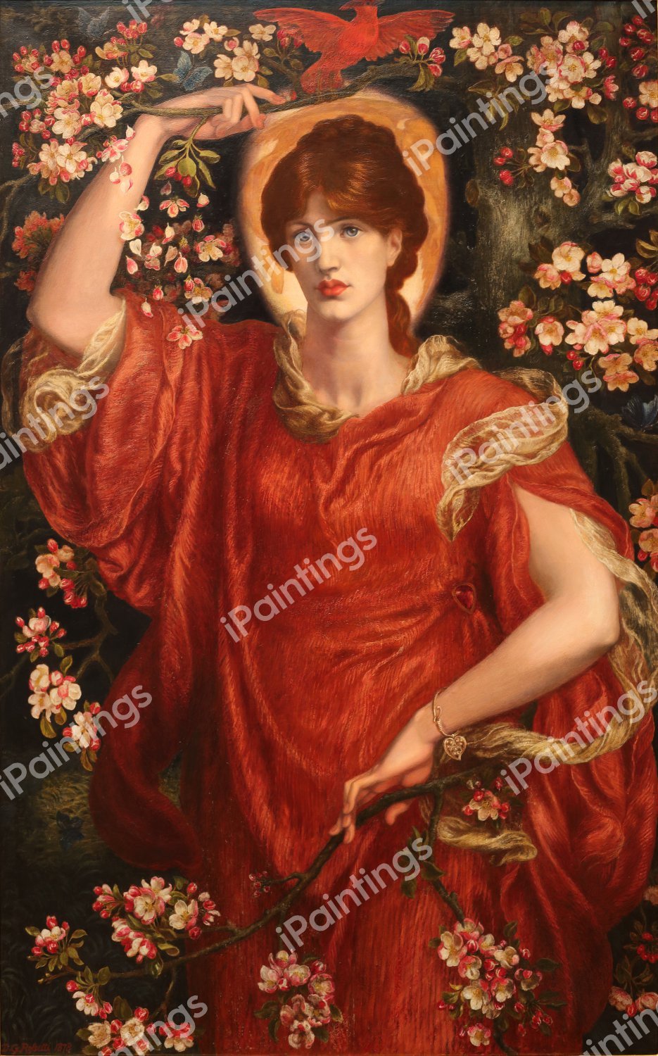 A Vision of Fiammetta. The painting by Dante Gabriel Rossetti