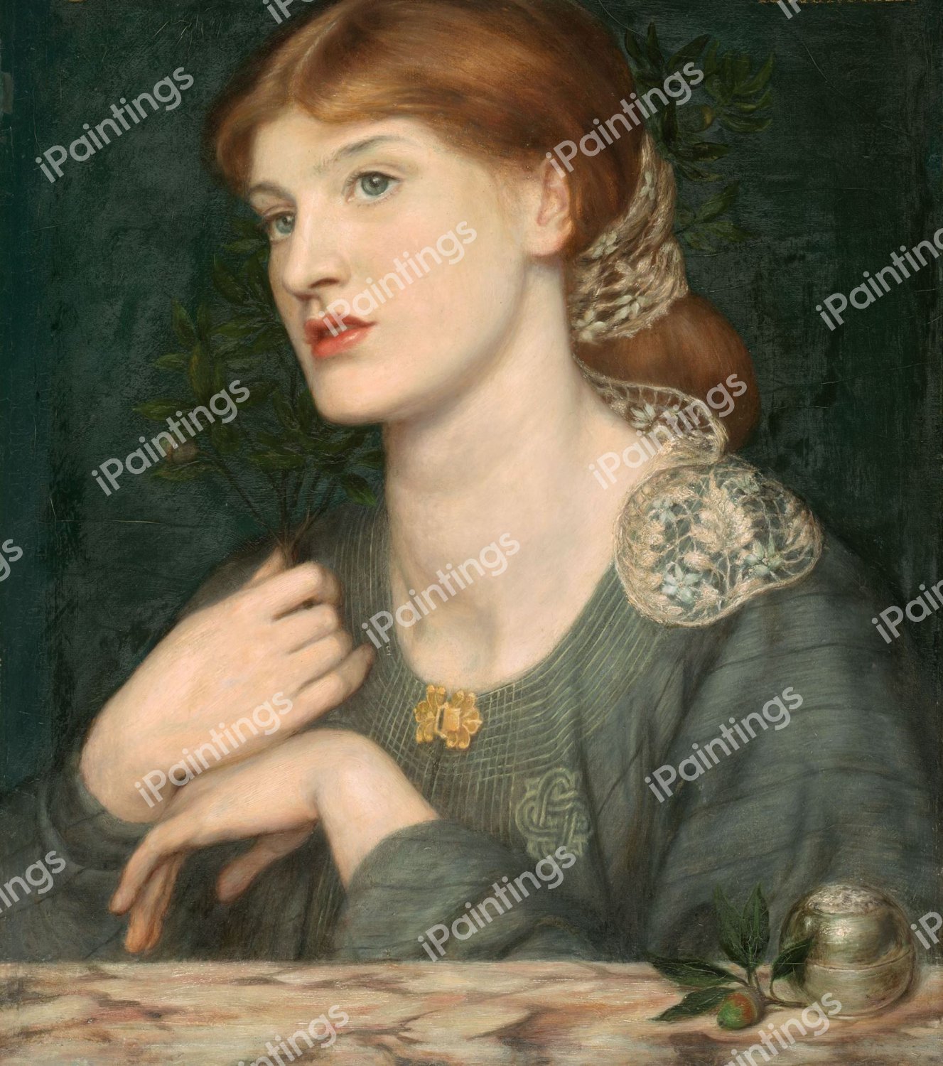 Il Ramoscello. The painting by Dante Gabriel Rossetti