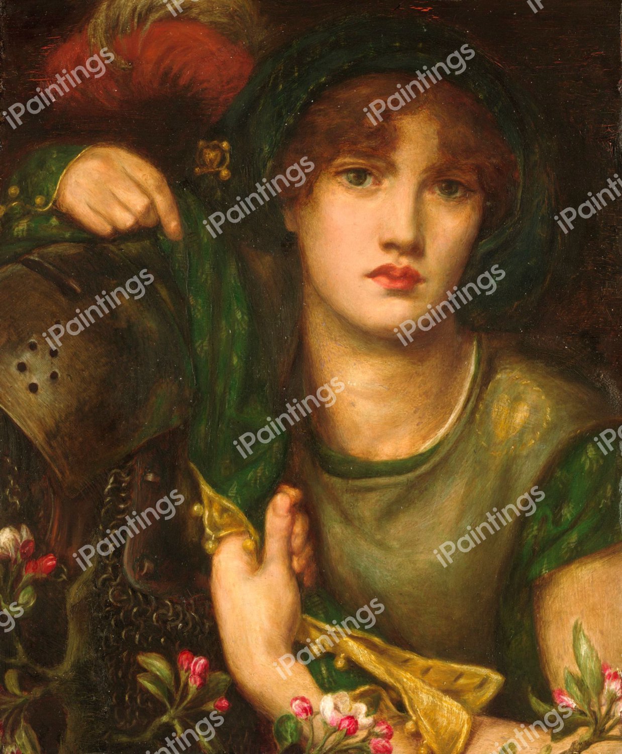 My Lady Greensleeves. The painting by Dante Gabriel Rossetti