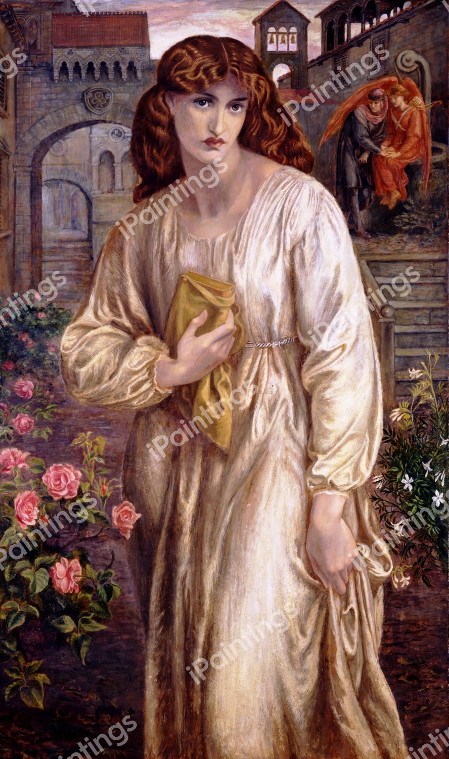 Salutation of Beatrice. The painting by Dante Gabriel Rossetti