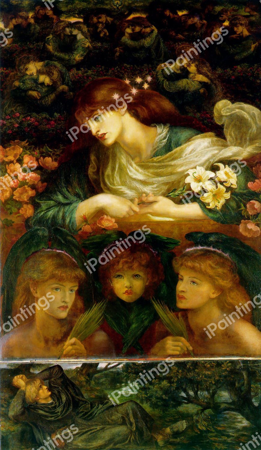 The Blessed Damozel. The painting by Dante Gabriel Rossetti