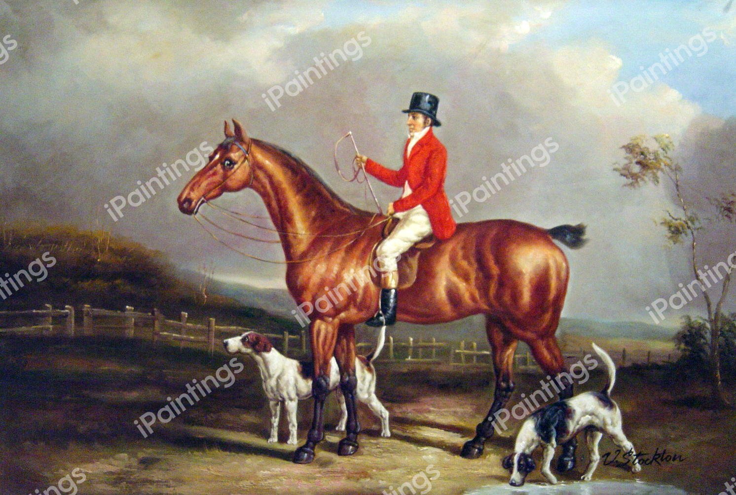 A Huntsman And His Hounds. The painting by David Dalby