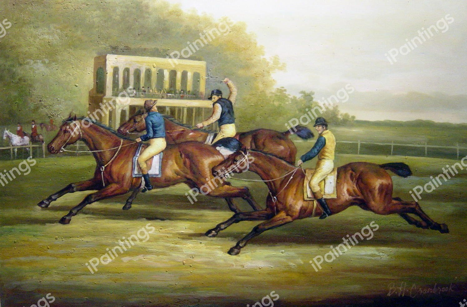 Goldcup Horseraces. The painting by David Dalby
