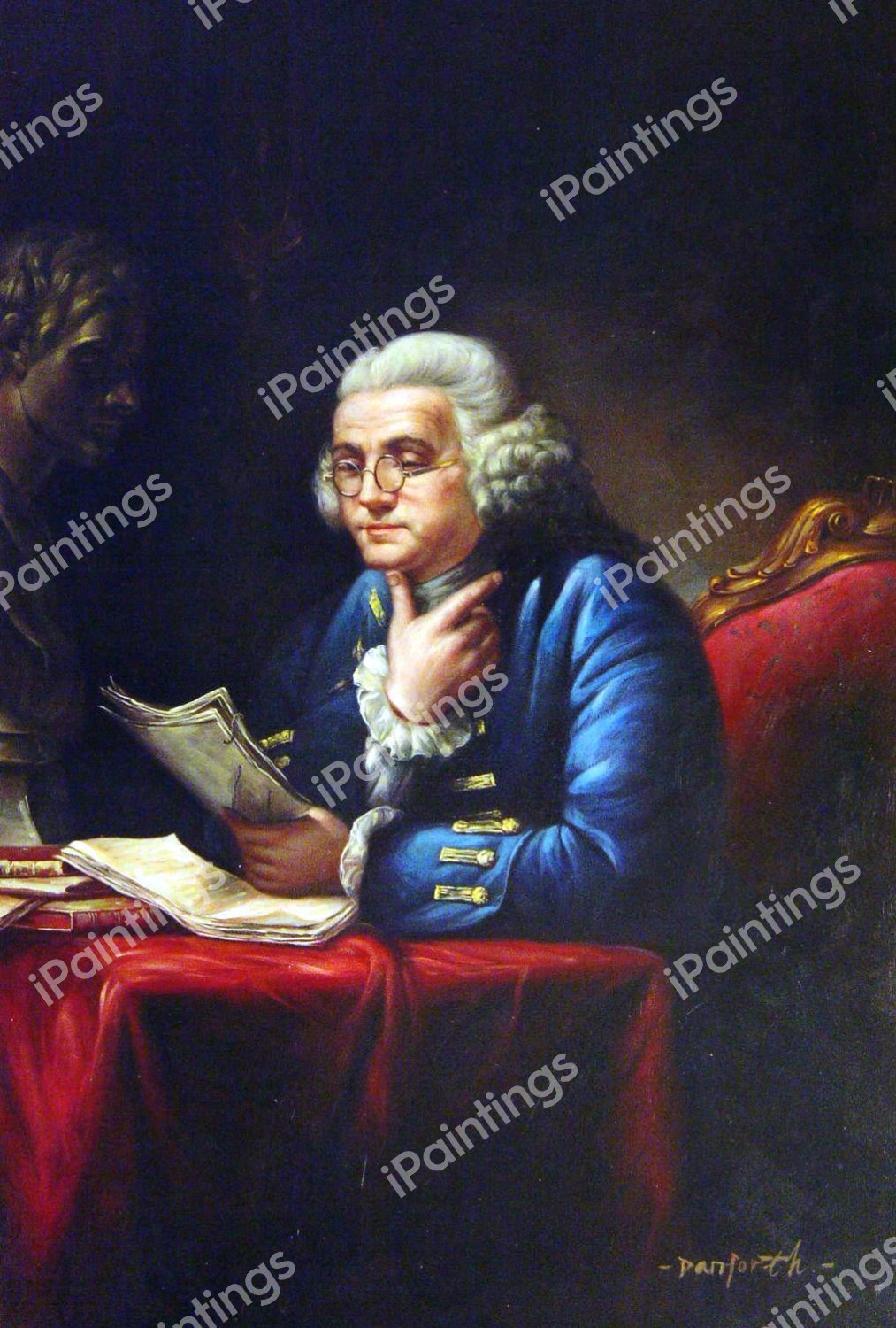 Portrait Of Benjamin Franklin. The painting by David Martin