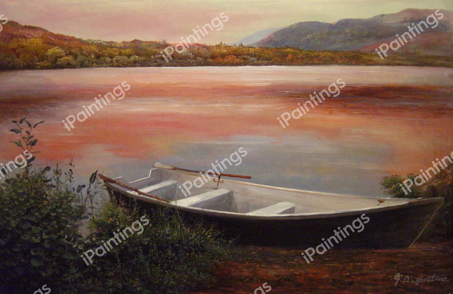 Dawn On The Lake. The painting by Our Originals