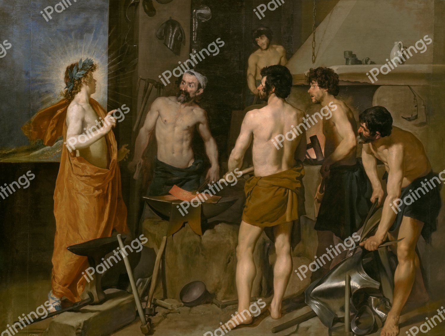 Apollo in the Forge of Vulcan. The painting by Diego Velazquez