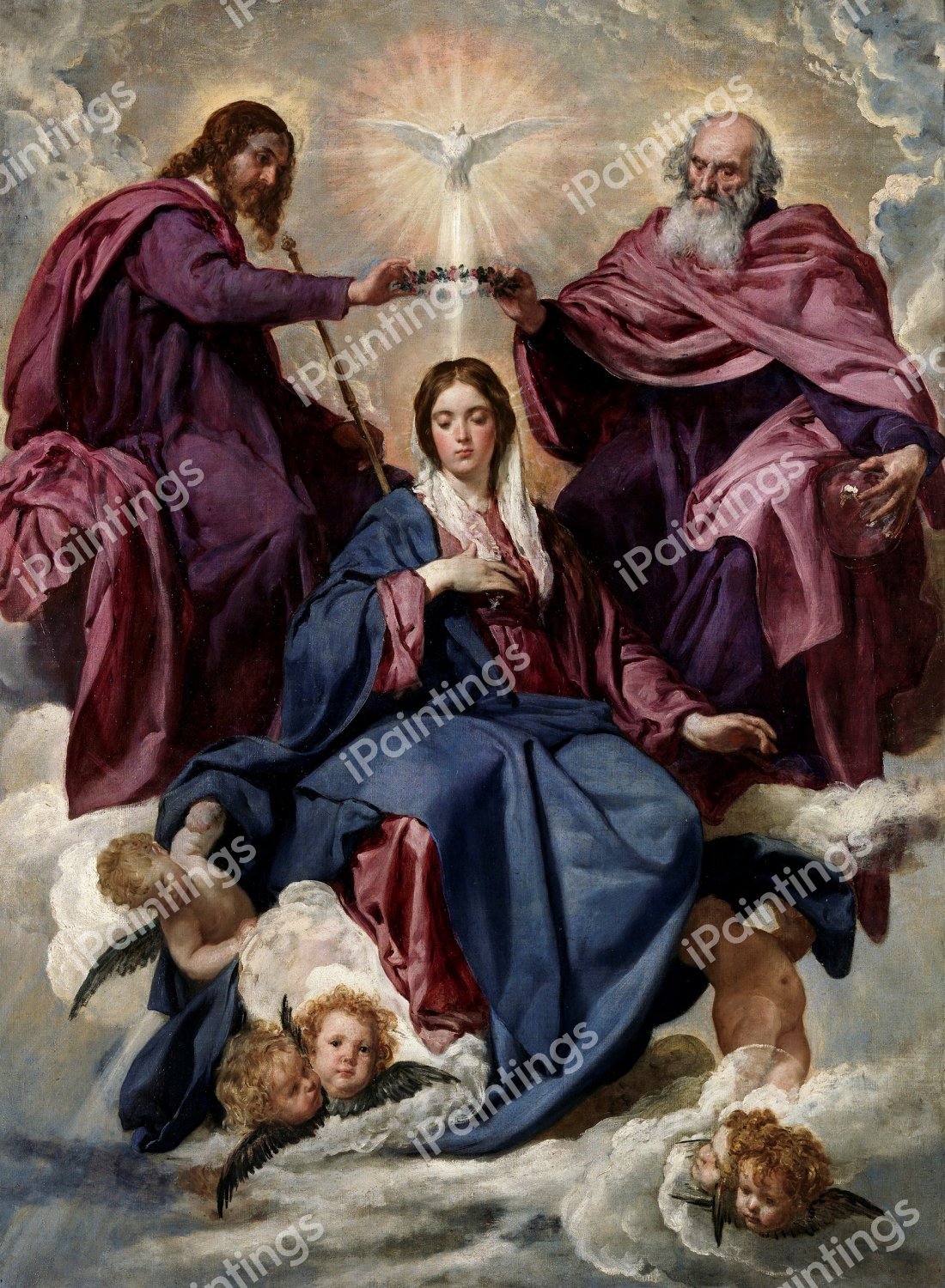 Coronation of the Virgin . The painting by Diego Velazquez