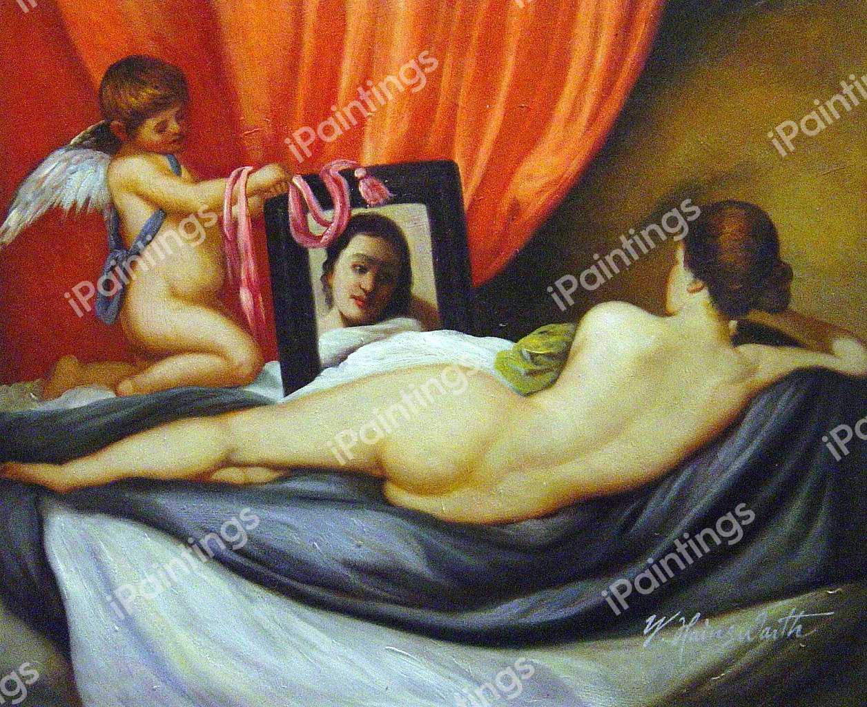 Venus At Her Mirror. The painting by Diego Velazquez