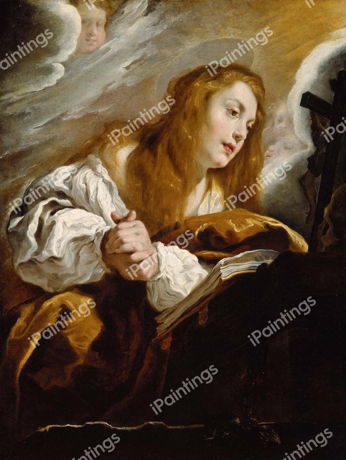 Saint Mary Magdalen Penitent. The painting by Domenico Fetti