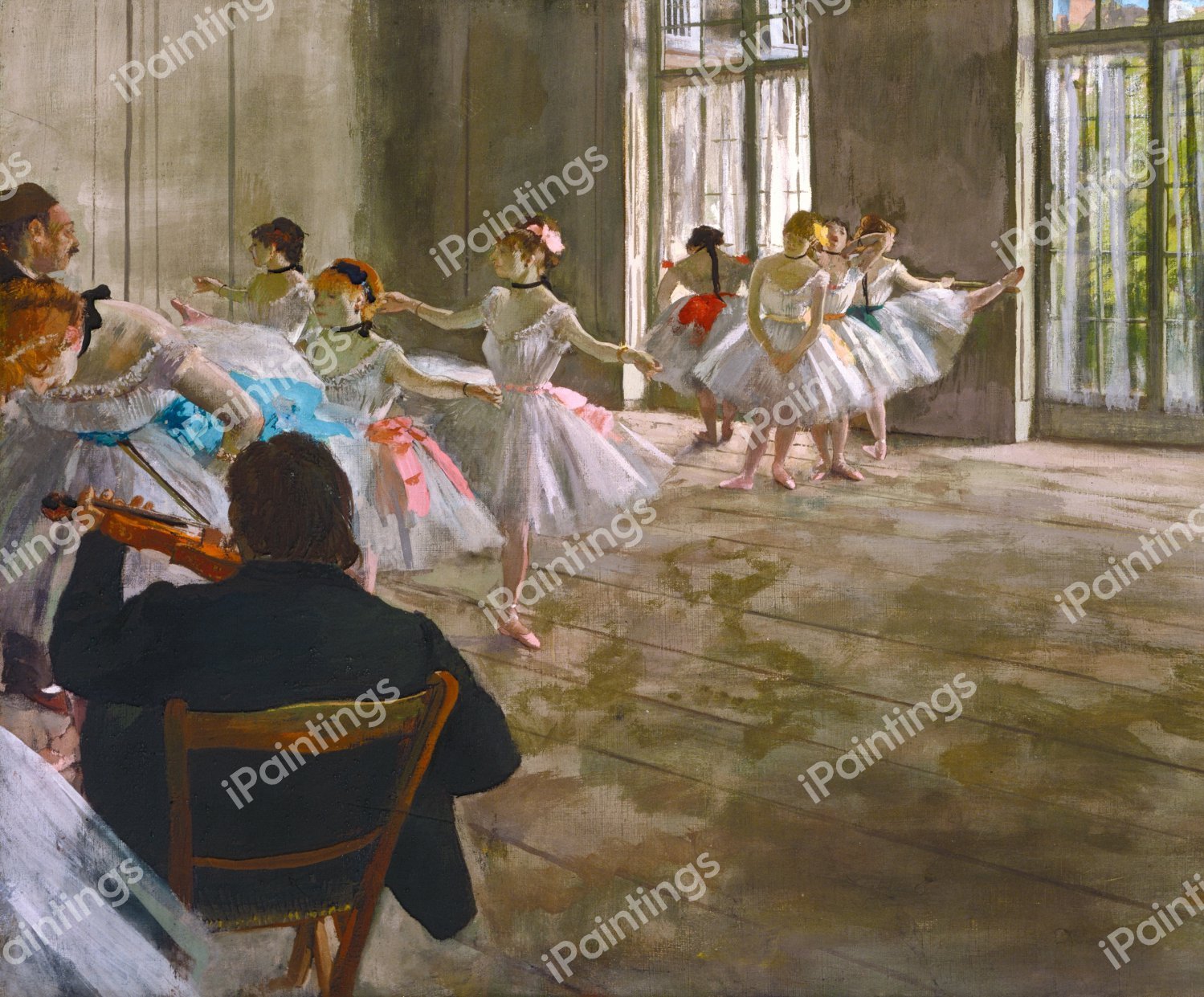 A Rehearsal in the Studio. The painting by Edgar Degas