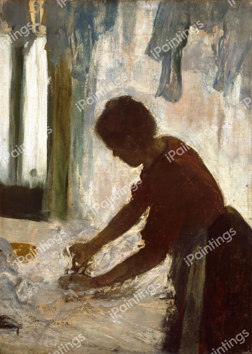 A Woman Ironing. The painting by Edgar Degas