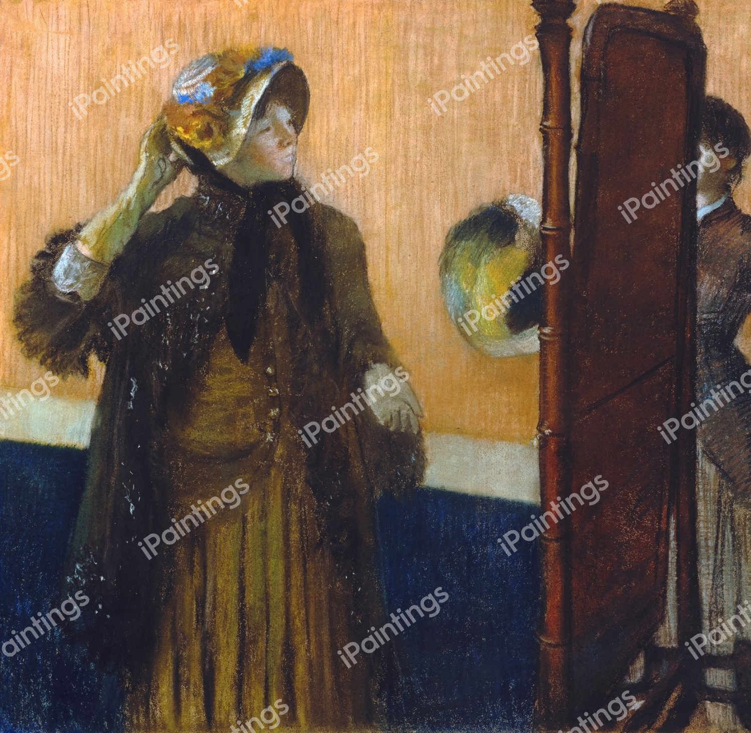 At the Milliner's. The painting by Edgar Degas
