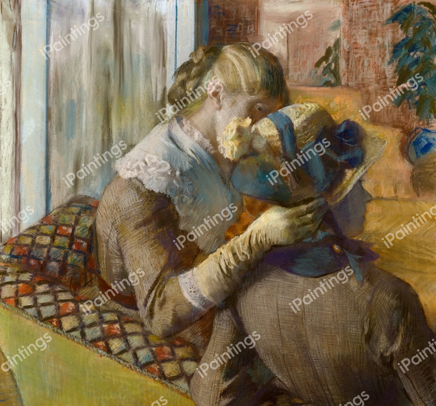 At the Milliner's. The painting by Edgar Degas