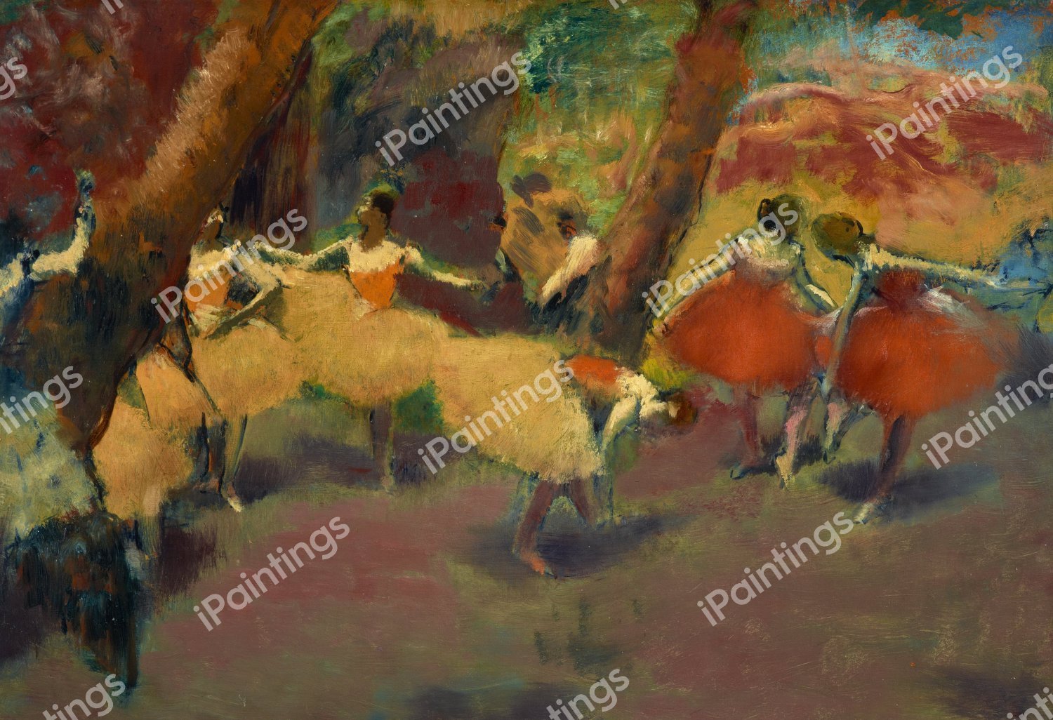 Before the Performance. The painting by Edgar Degas