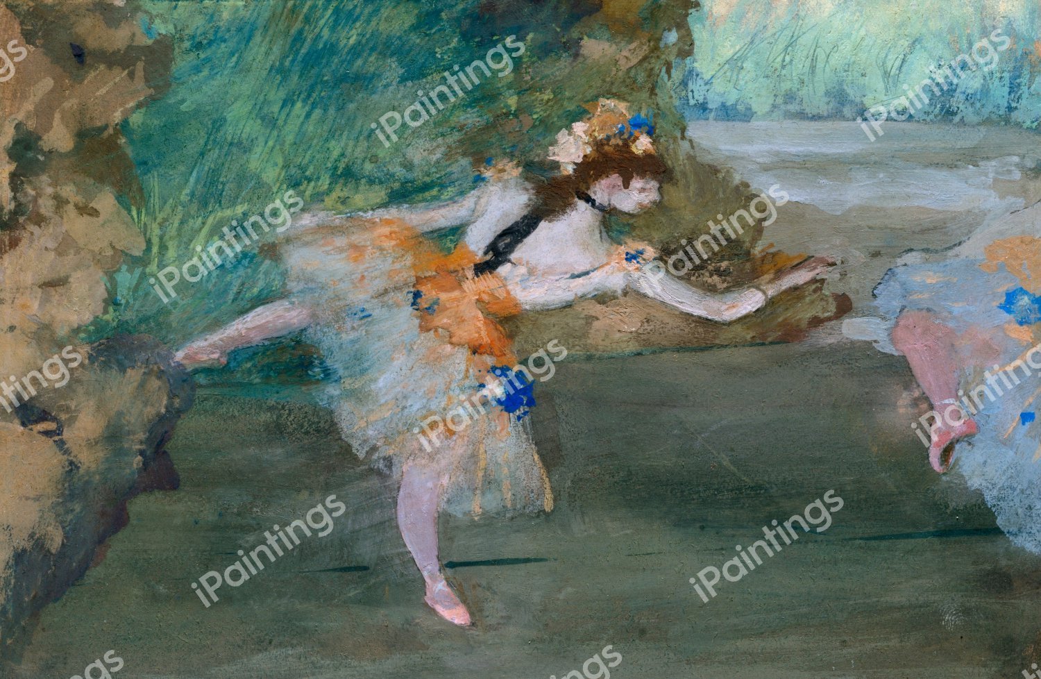 Dancer Onstage. The painting by Edgar Degas