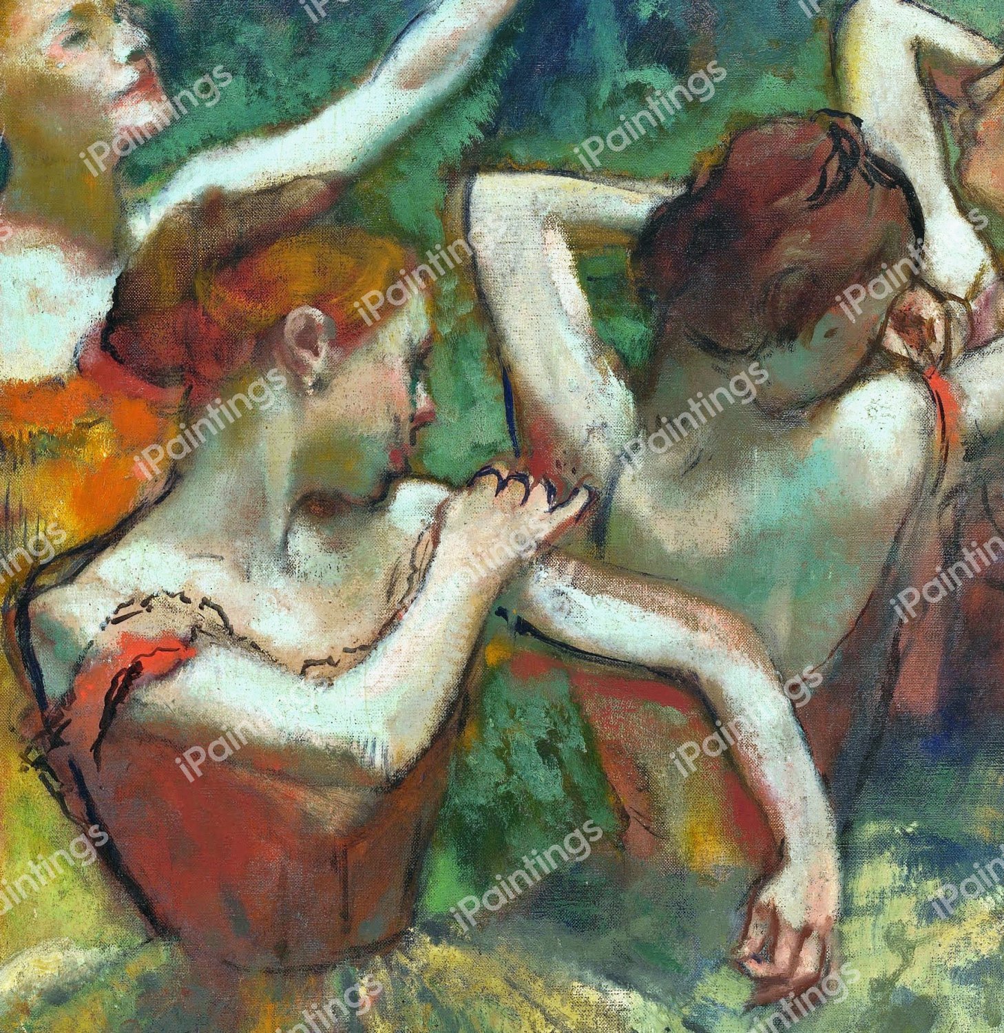 Four Dancers, detail. The painting by Edgar Degas