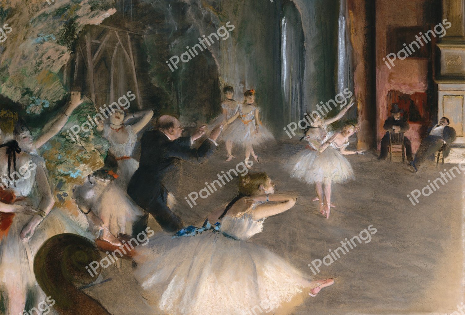Rehearsal Onstage. The painting by Edgar Degas