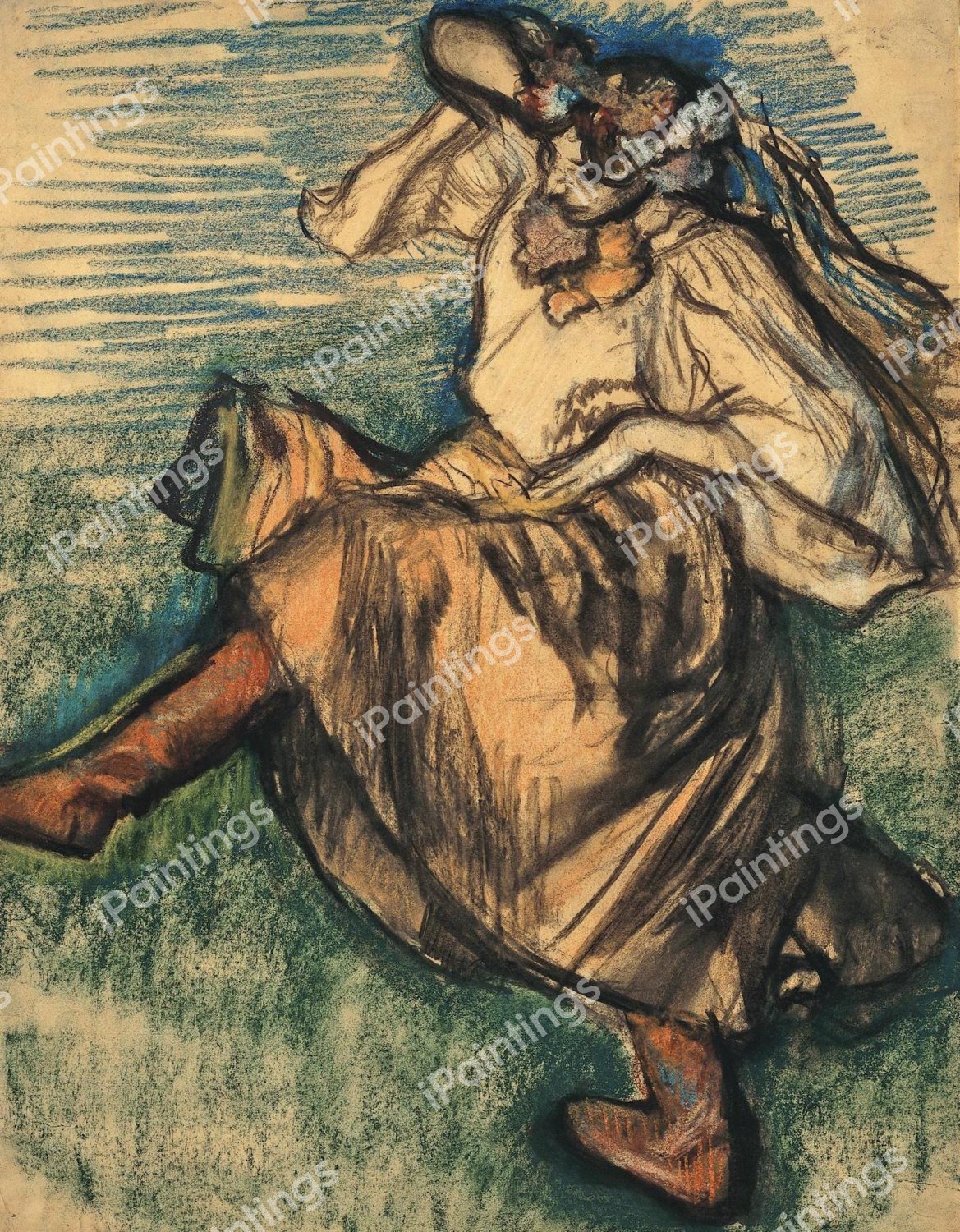 Russian Dancer. The painting by Edgar Degas