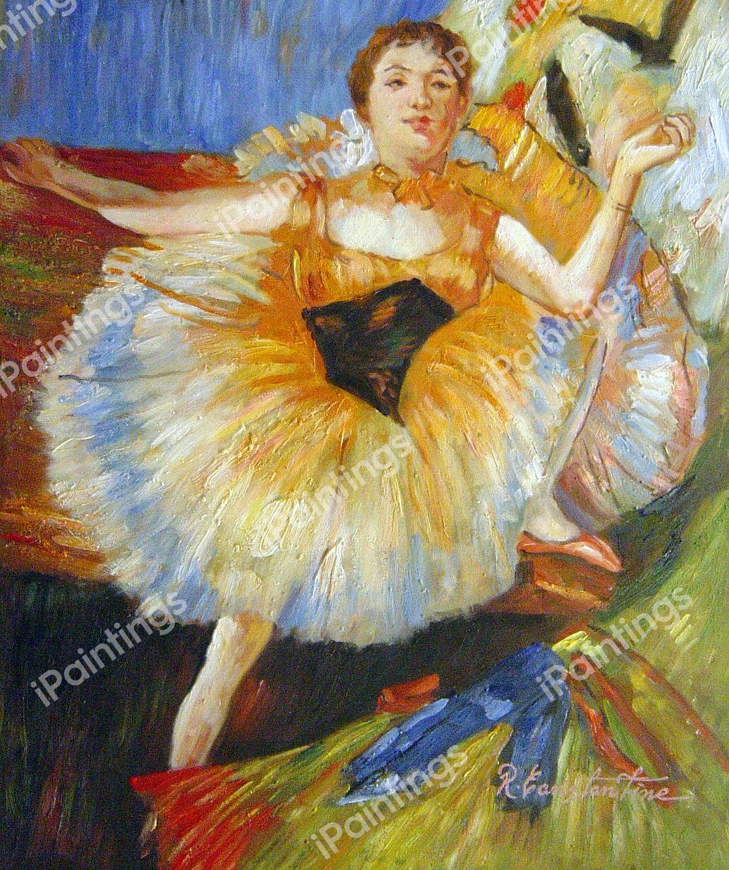 Seated Dancer. The painting by Edgar Degas